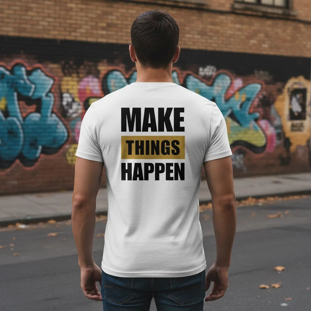 Slim Fit Rückseite - MAKE THINGS HAPPEN