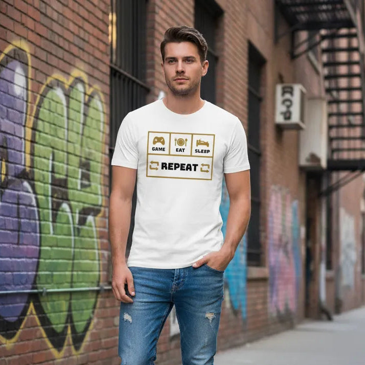 Slim Fit Vorderseite - GAME EAT SLEEP REPEAT