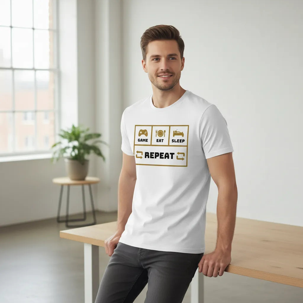 Slim Fit Vorderseite - GAME EAT SLEEP REPEAT