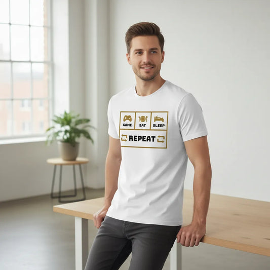 Slim Fit Vorderseite - GAME EAT SLEEP REPEAT