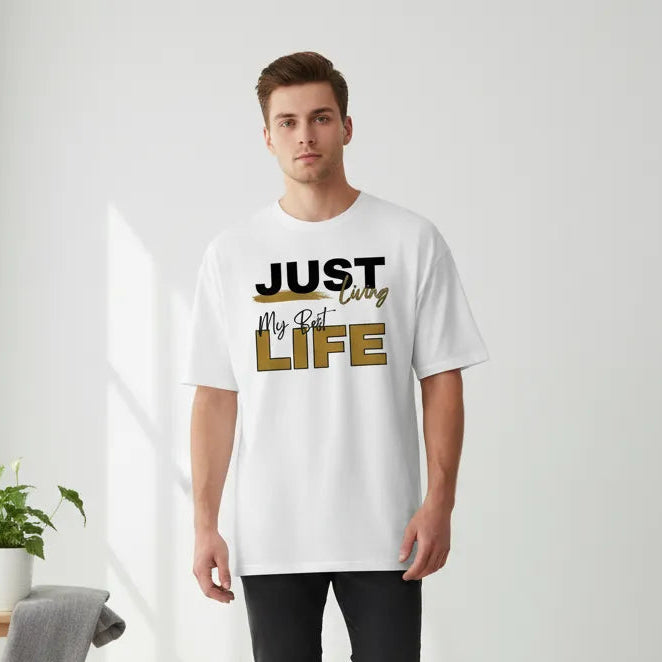 Oversize Vorderseite - JUST LIVING MY BEST LIFE