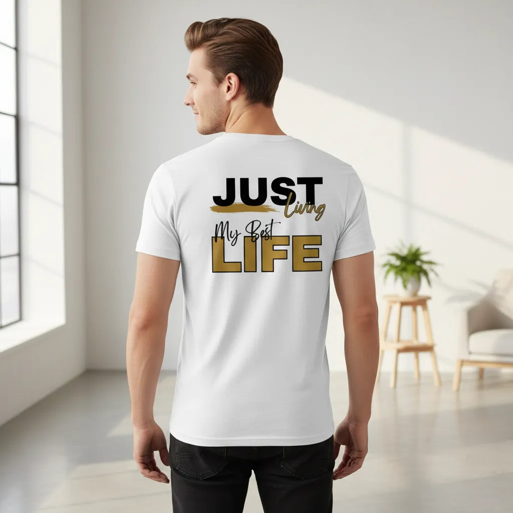 Slim Fit Rückseite - JUST LIVING MY BEST LIFE