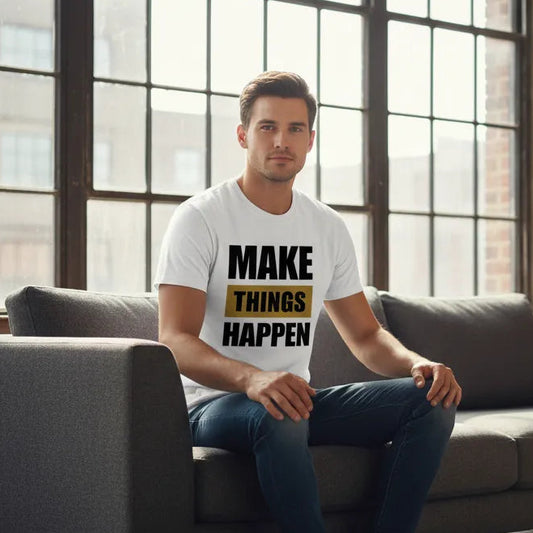 Slim Fit Vorderseite - MAKE THINGS HAPPEN