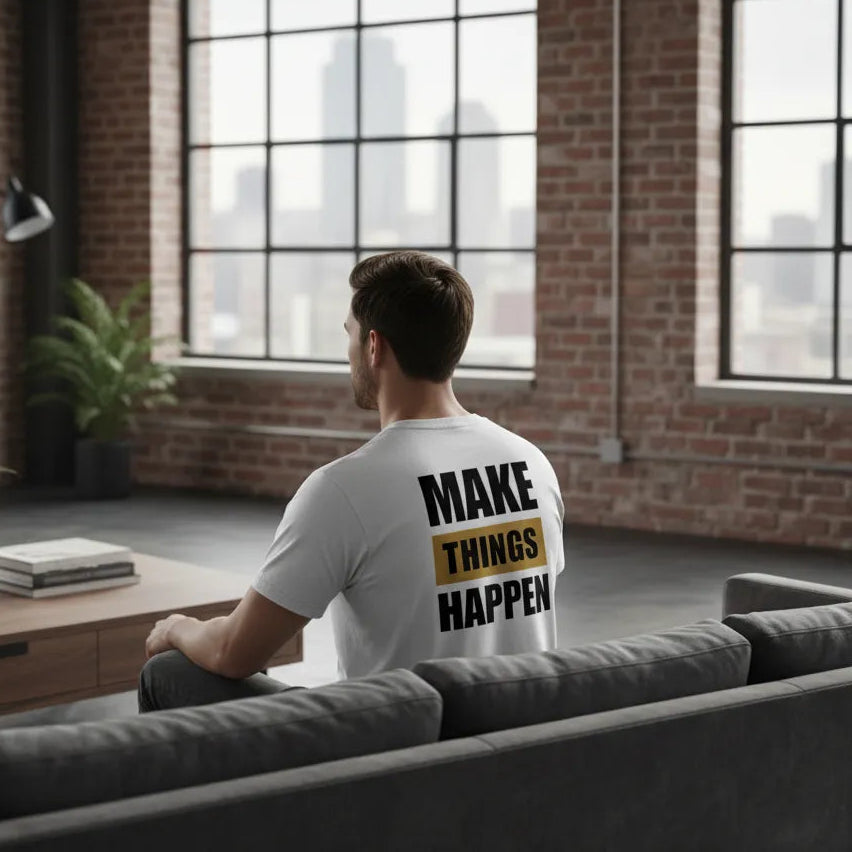 Slim Fit Rückseite - MAKE THINGS HAPPEN