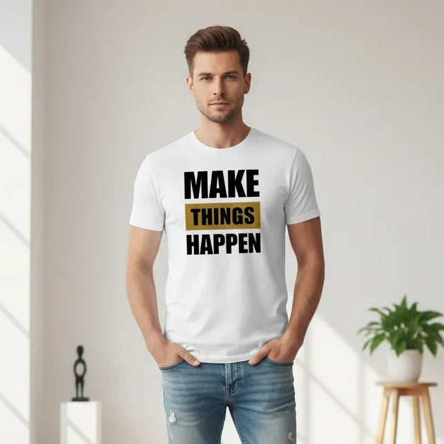 Slim Fit Vorderseite - MAKE THINGS HAPPEN